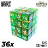 36x D6 12mm Dice - Clear Orange/Green