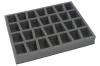 Foam tray for 28 miniatures on 40mm bases for old cases