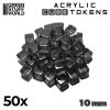 Gaming Tokens - Black Cubes 10mm