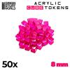 Gaming Tokens - Pink Cubes 8mm