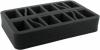 HS050BF04BO 50 mm (2 inch) half-size Figure Foam Tray with base - FOW 8 Tanks