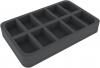 HSBE040BO (1.6 inches) half-size Figure Foam Tray with 10 slots