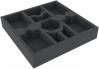ASMEPH045BO 247 mm x 247 mm x 45 mm foam tray for board games - 9 compartments