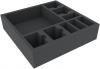 AFMENK070BO 285 mm x 285 mm x 70 mm foam tray for board games - 9 compartments