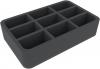 HSMEOP060BO 60 mm Half-Size foam tray with 9 compartments