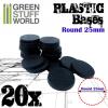 Plastic Bases - Round 25mm BLACK