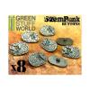 8x Steampunk Oval Buttons WATCH MOVEMENTS - Silver