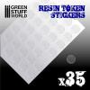 35x Resin Token Stickers 25mm
