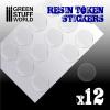 12x Resin Token Stickers 40mm